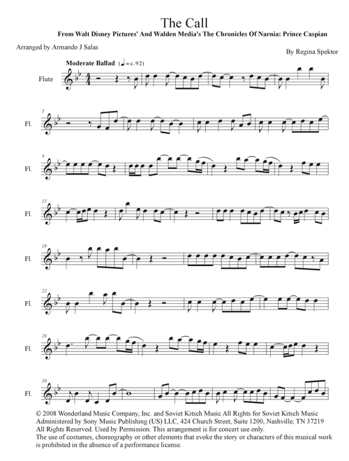 The Call (Arr. Armando J Salas) - Regina Spektor (Flute Solo)