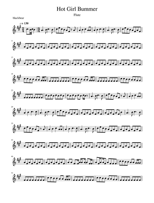 Hot Girl Bummer (Arr. Sean M.) - blackbear (Flute Solo)