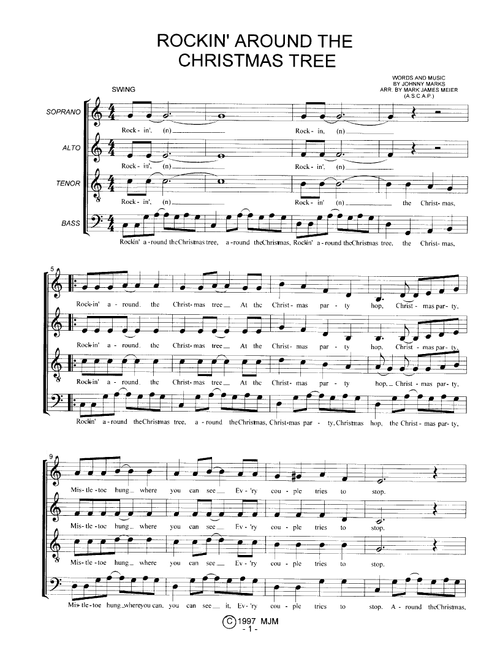 Rockin' Around The Christmas Tree (Arr. Mark James Meier (ASCAP)) - Toby Keith (Choral, SATB)