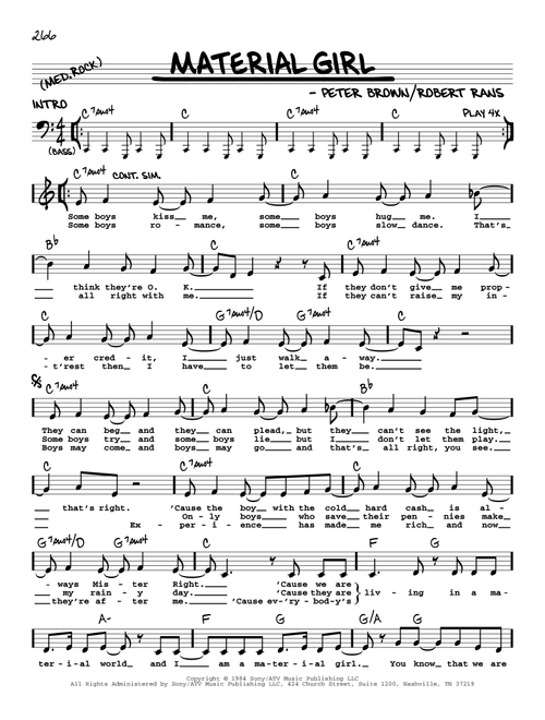 Material Girl - Madonna (Real Book - Melody-Chords-Lyrics)