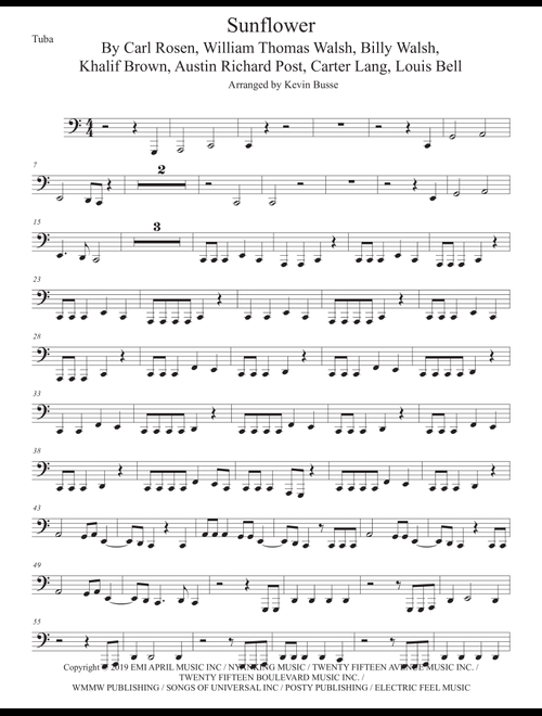 Sunflower (Arr. Kevin Busse) - Post Malone & Swae Lee (Tuba Solo)
