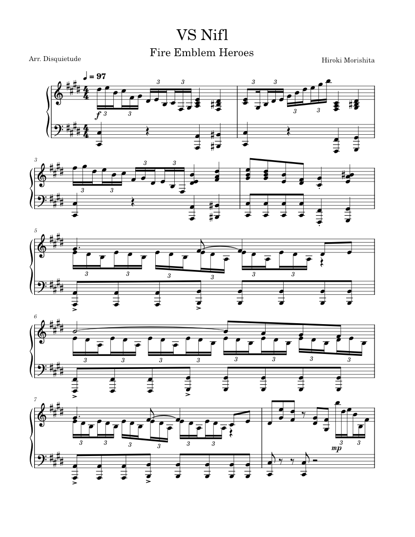 VS Nifl - Fire Emblem Heroes Sheet Music for Piano (Solo