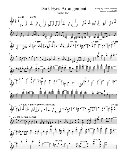 Dark Eyes Arrangement - Violin Solo