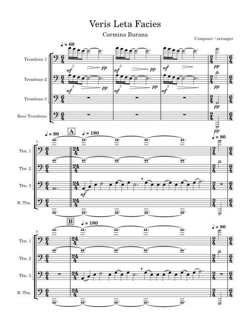 Carmina Burana - 3 Veris Leta Facies - trombone quartet
