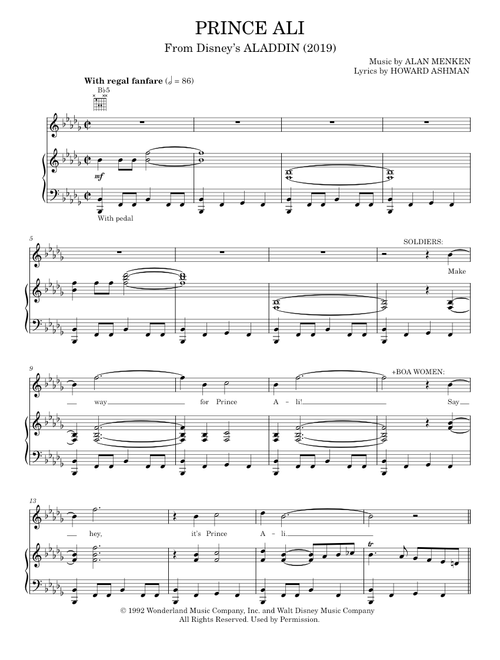 Prince Ali (from Disney's Aladdin) - Will Smith (Piano-Vocal-Guitar)