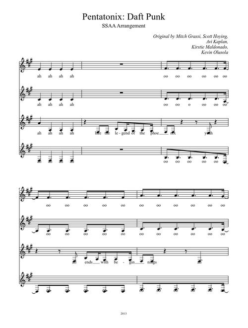 Daft Punk Pentatonix Acapella (Abridged)