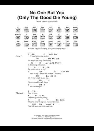 No one but you (Only the good die young) Sheet Music with Chords for ...