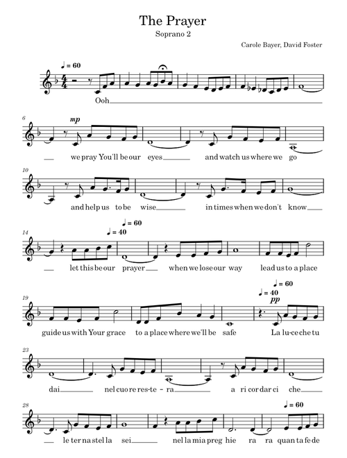 The Prayer – Soprano 2