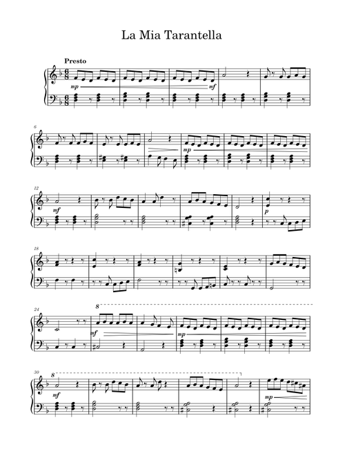 La Mia Tarantella – Alfred's Piano La Mia Tarantella