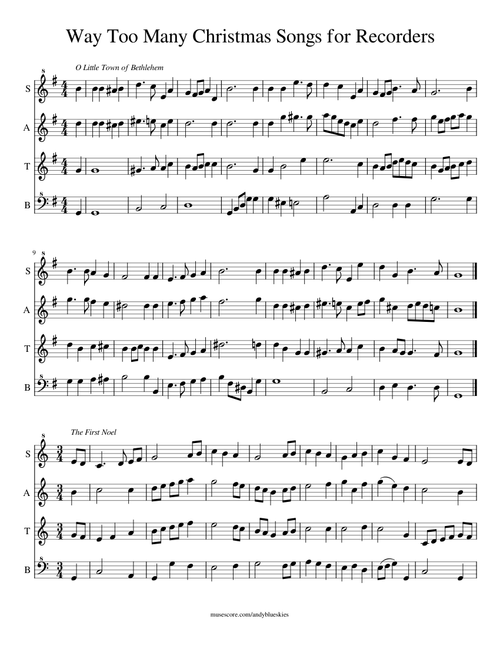 Way Too Many Recorder Christmas Songs