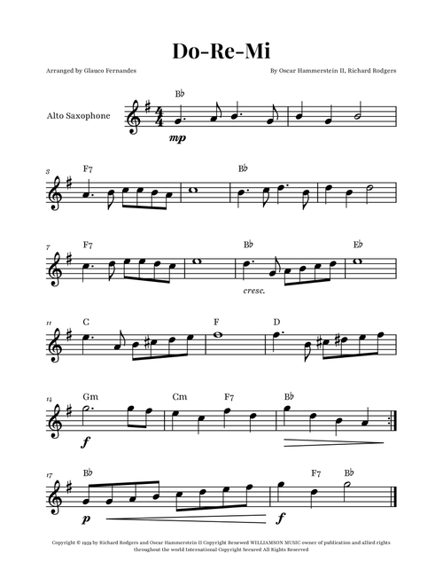 Do-Re-Mi (Arr. Glauco Fernandes) - Various Artists (Alto Sax Solo)