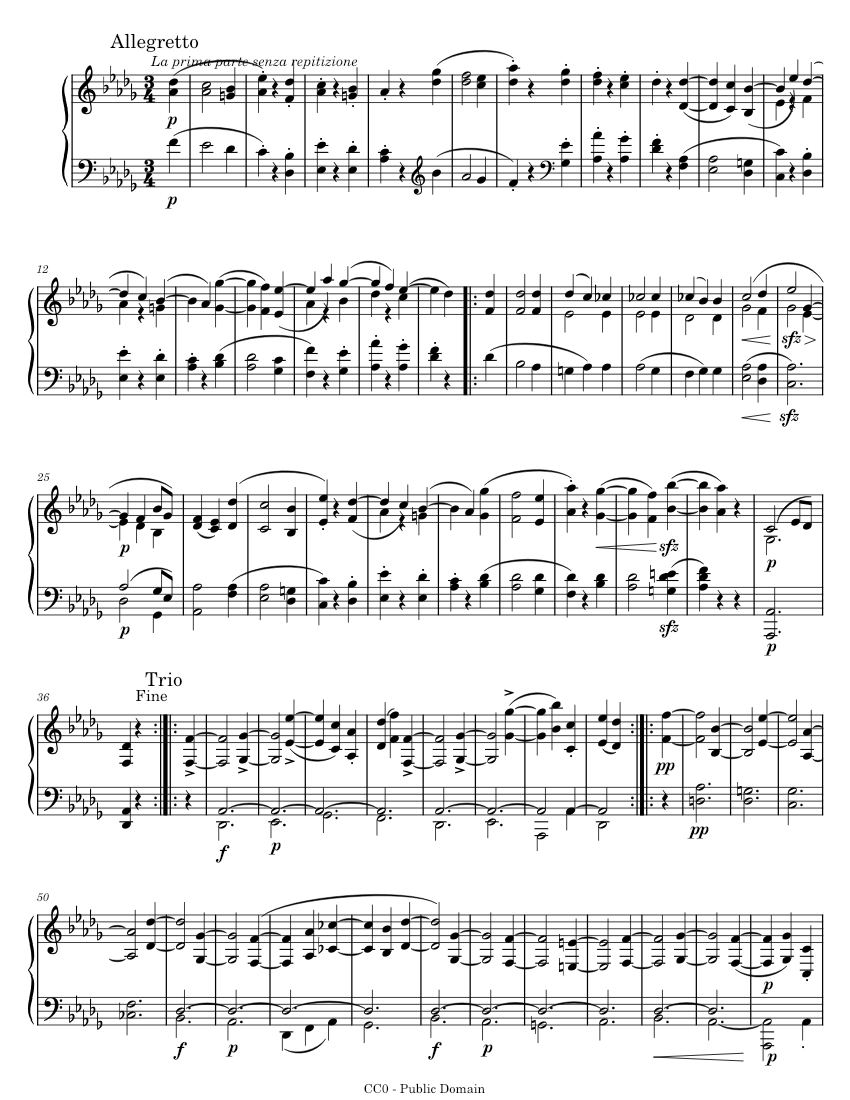 Allegretto and Trio from Beethoven's "Sonata quasi una fantasia" Op. 27