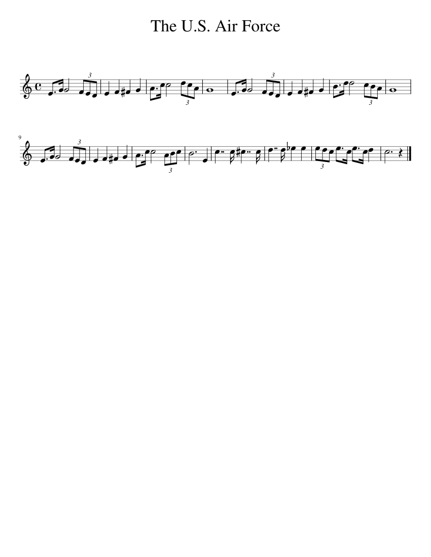 The U.S. Air Force Sheet music for Trumpet in b flat Solo Musescore