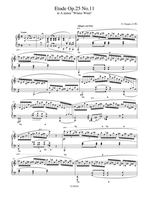 Etude Op.25 No.11 in A minor "Winter Wind" - F. Chopin