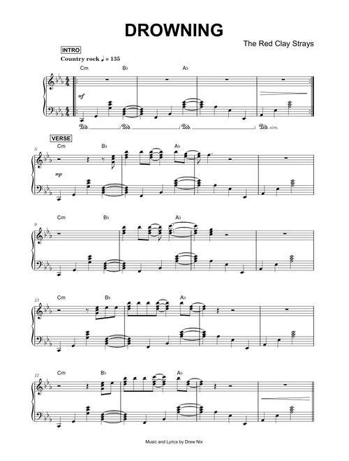 Drowning - The Red Clay Strays (Piano)