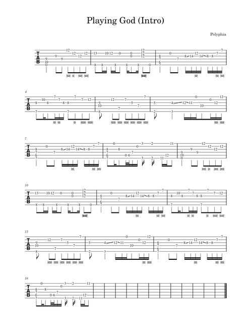 Playing God – Polyphia Playing God  Intro  TAB