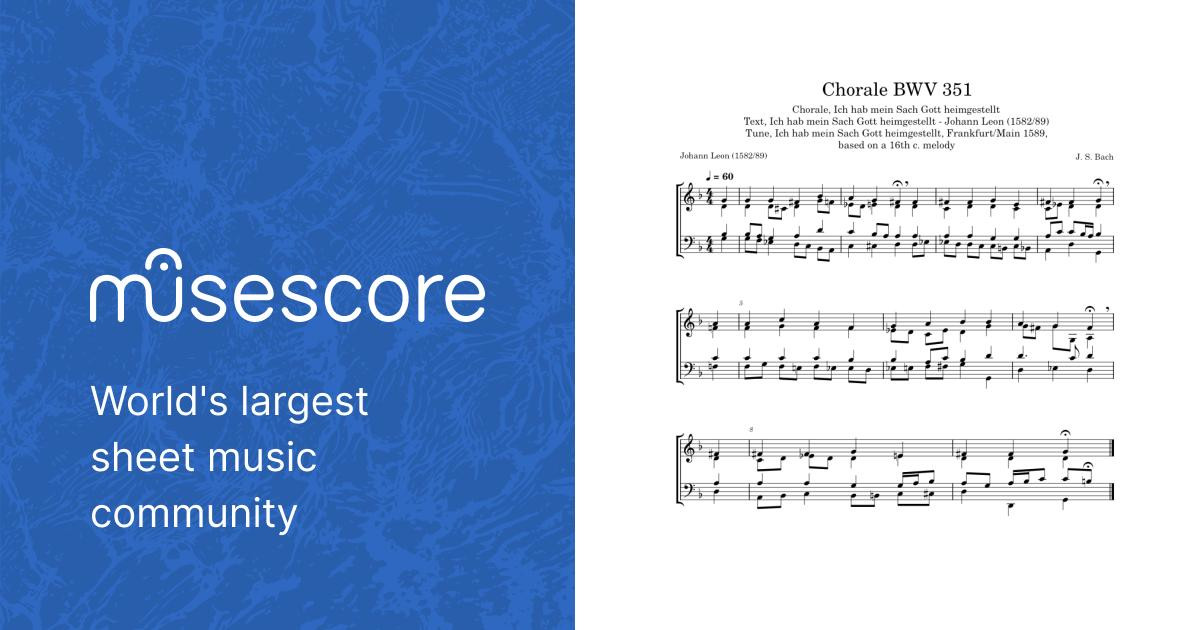Chorale BWV 351 - Johann Sebastian Bach Sheet Music for