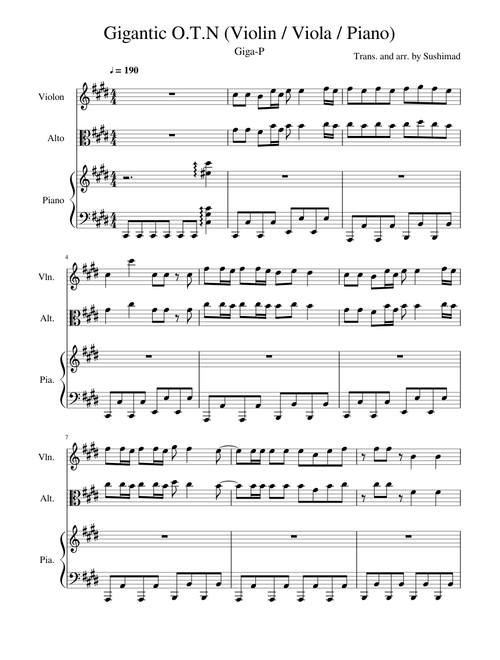 Gigantic O.T.N (Viola - Violin - Piano)