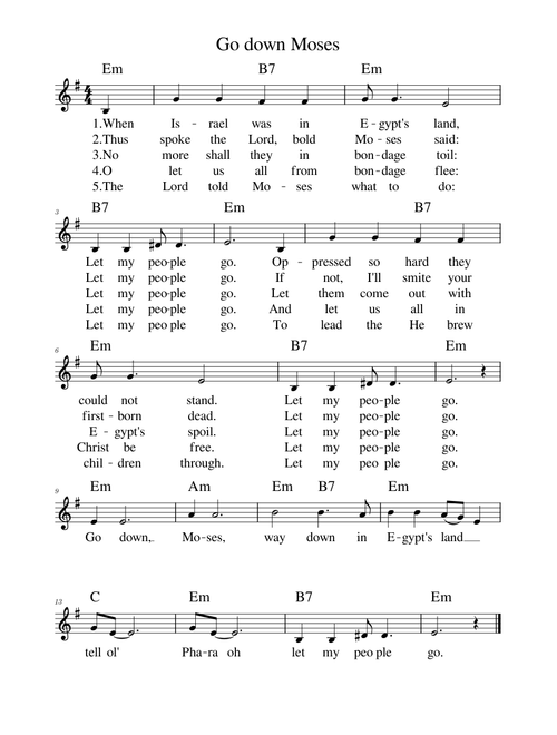 Go Down, Moses – Misc Traditional