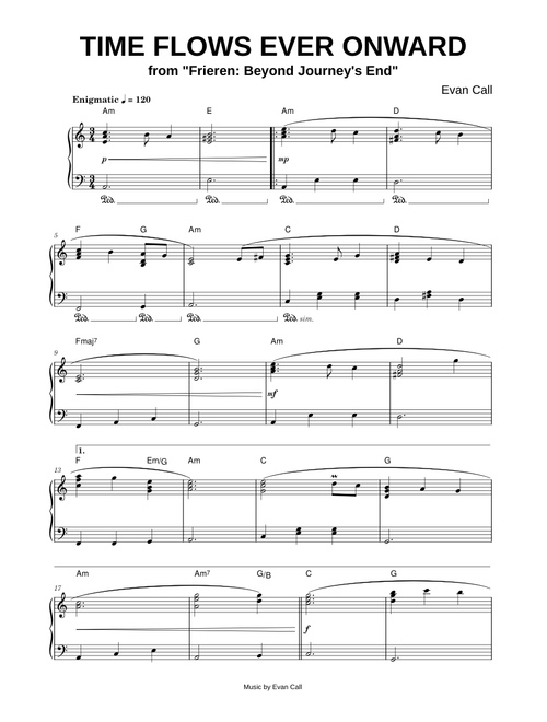 Time Flows Ever Onward - Evan Call (Piano)
