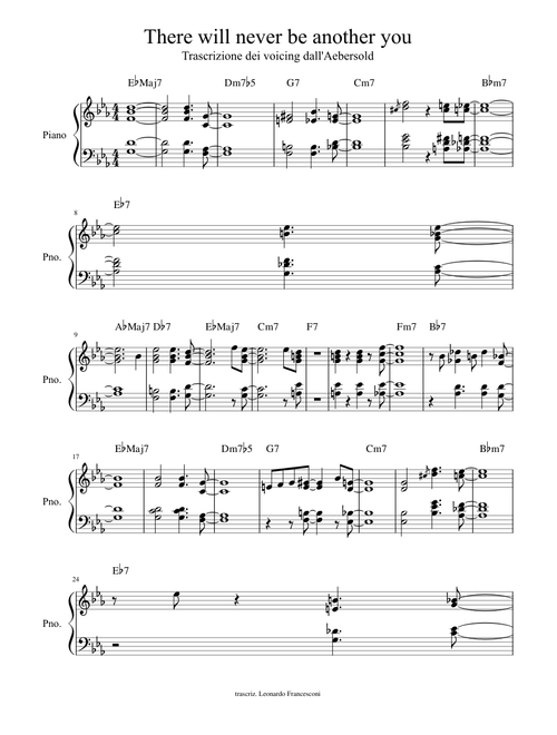 There will never be another you - Aebersold voicings