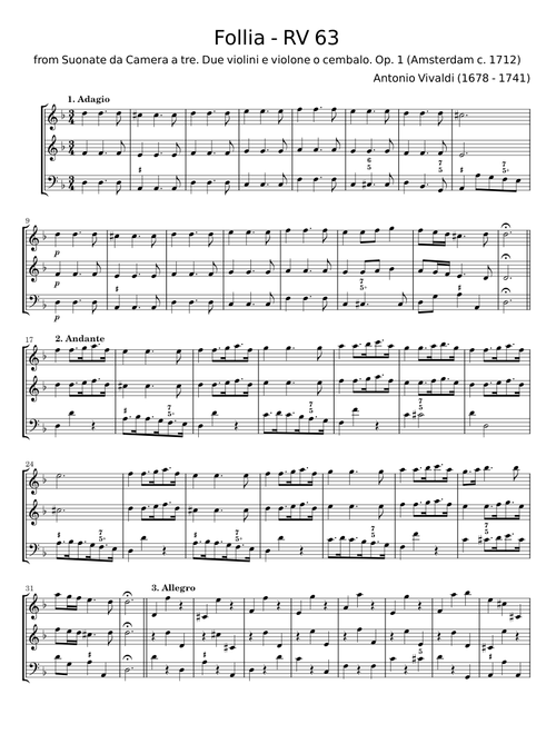 La Follia from Sonata Op.1 No 12/RV 63 - Antonio Vivaldi