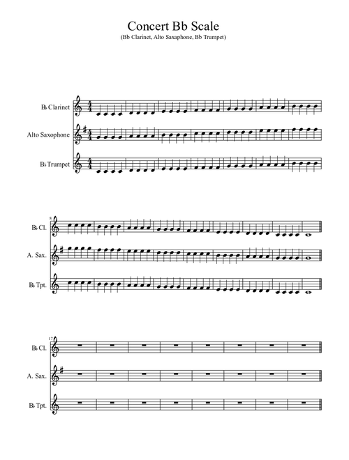 Concert Bb Scale(Bb Clarinet, Alto Saxaphone, Bb Trumpet)