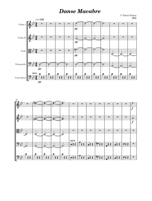 Danse macabre, Op.40 – Camille Saint-Saëns [string quintet] [string orchestra]