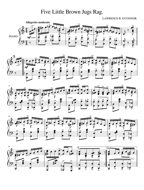 Five Little Brown Jugs (1909)