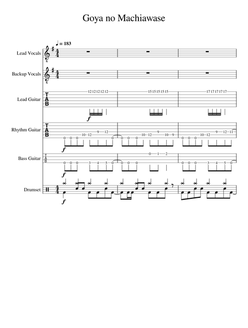 Anime Medley – Various Artists Goya no Machiawase Full Score