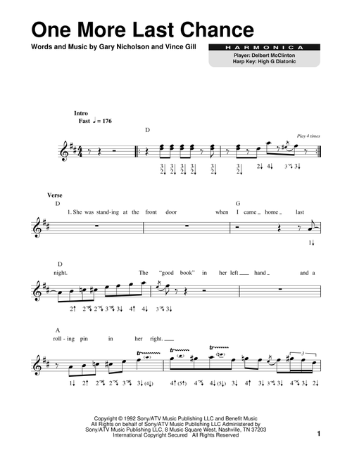 One More Last Chance - Vince Gill (Harmonica)