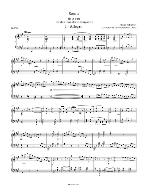 Piano Sonata in A major, D959 I-Allegro