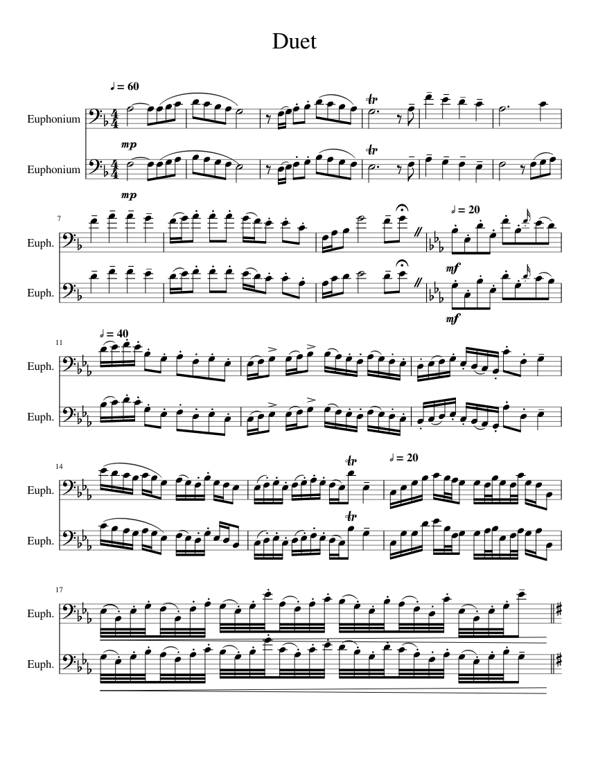 Euphonium Duet Sheet Music for Euphonium (Brass Duet) | MuseScore.com