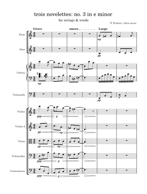 3 Novelettes, FP 47/173 – Francis Poulenc No. 3 in E minor (arr.)