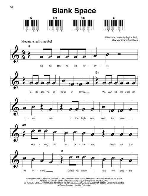 Blank Space - Taylor Swift (Super Easy Piano)