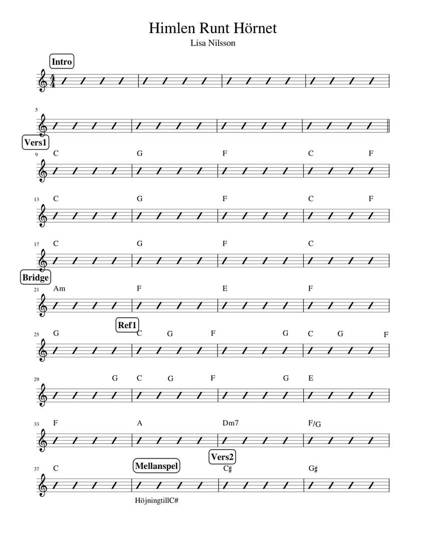 Himlen Runt H rnet Sheet Music for Piano (Solo) | MuseScore.com