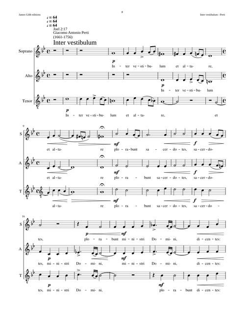 Inter vestibulum et altare - Giacomo Antonio Perti