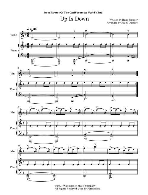 Up Is Down (Arr. Haley Damaso) - Hans Zimmer (Violin and Piano)