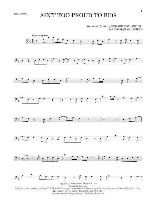 Ain't Too Proud To Beg - The Temptations (Trombone Solo)