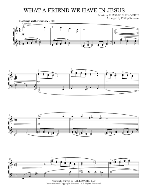 What a Friend We Have in Jesus - Charles C. Converse (Piano Solo)