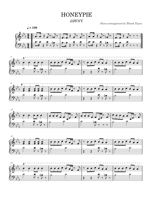 Honeypie – JAWNY [EASY piano version]