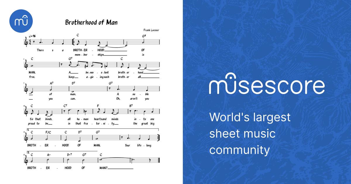 Brotherhood Of Man (Lead sheet with lyrics ) Sheet Music with