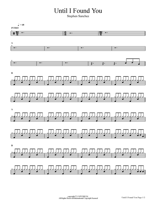 Until I Found You (Arr. COPYDRUM) - Stephen Sanchez (Drums)