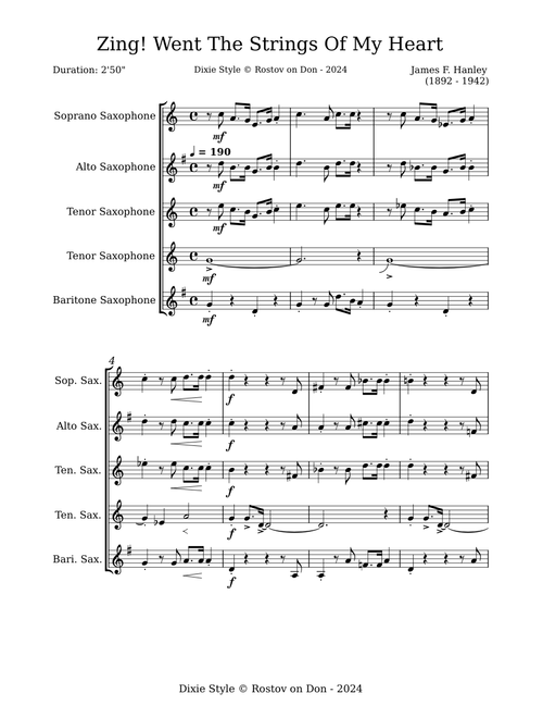 Zing! Went The Strings Of My Heart - SAX Q5