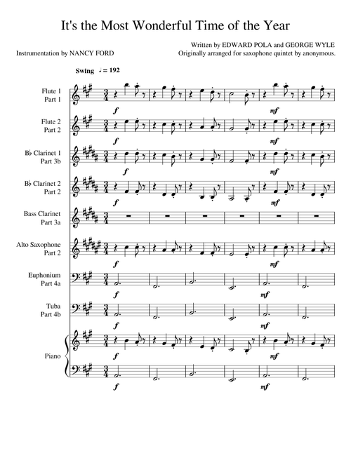 It’s the Most Wonderful Time of the Year – Edward Pola and George Wyle (for wind ensemble)