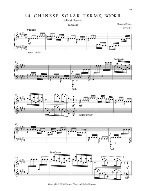 24 Chinese Solar Terms,Bk.2,No.18: Frost Descent - Schuwenn Z. (Piano Solo)