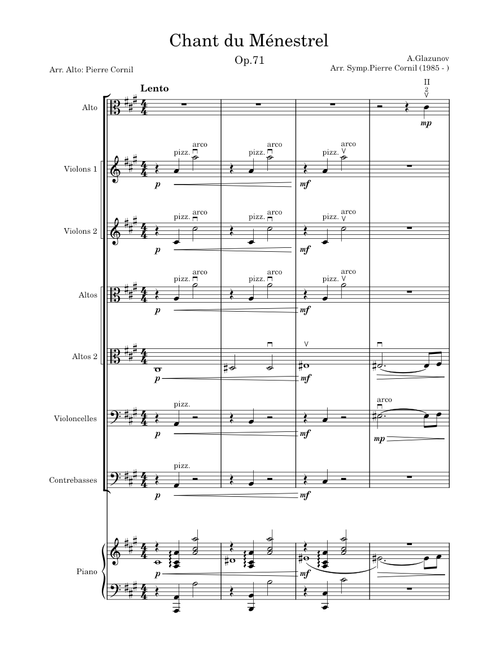 Chant du ménestrel, Op.71 – Aleksandr Glazunov Chant du Ménestrel