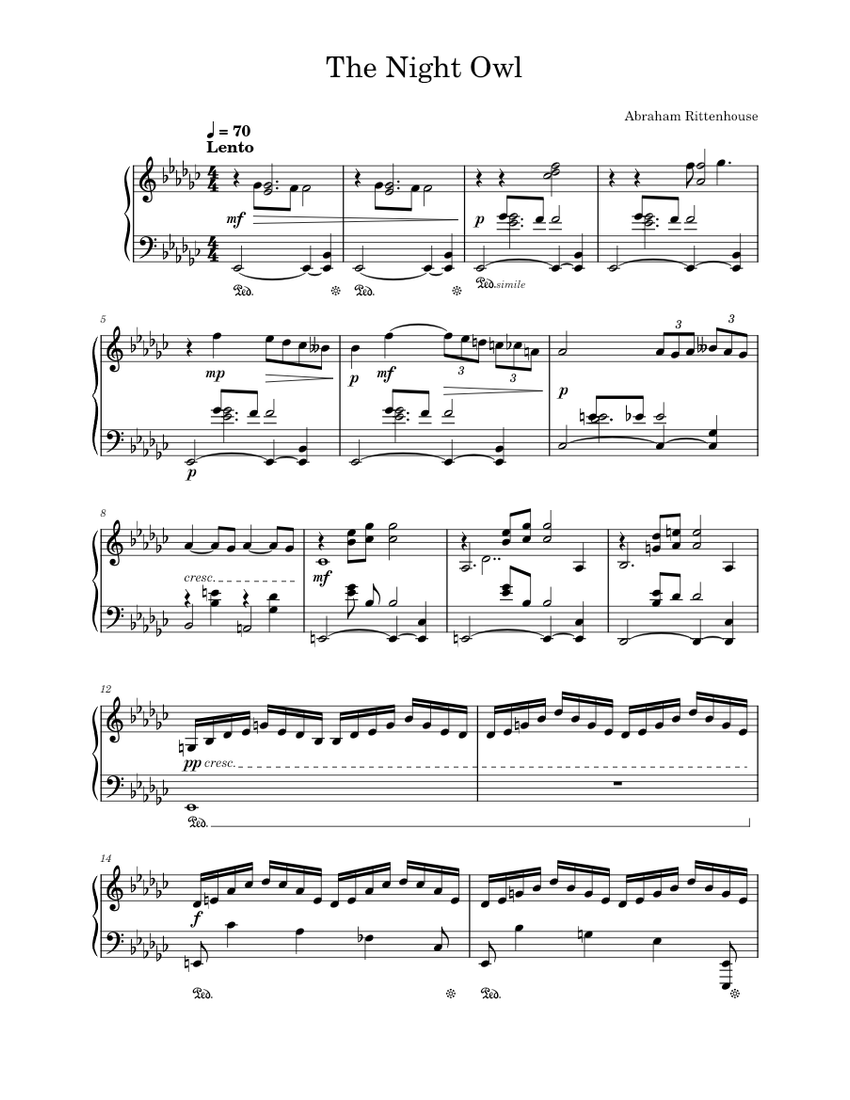 The Night Owl Sheet Music for Piano (Solo) | MuseScore.com