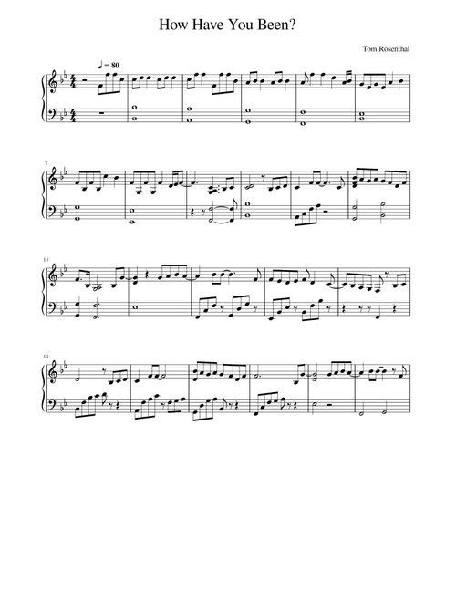 How Have You Been? (Arr. Tom Rosenthal) - Thomas Rosenthal (Piano Solo)