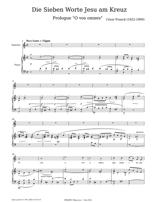 Die sieben Worte Jesu Christi am Kreuz, Prolog by César Franck